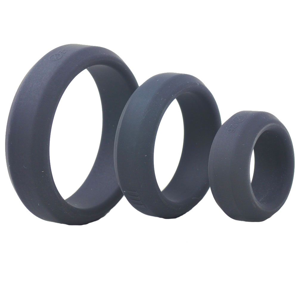 Triple Black Silicone Cock Rings – product image for adult pleasure and intimacy