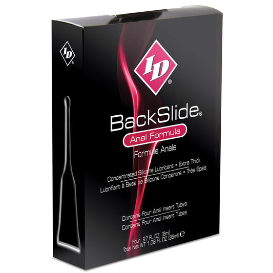 ID BackSlide Anal Formula Lubricant Insert Tubes 4 x 8ml – product image for adult pleasure and intimacy