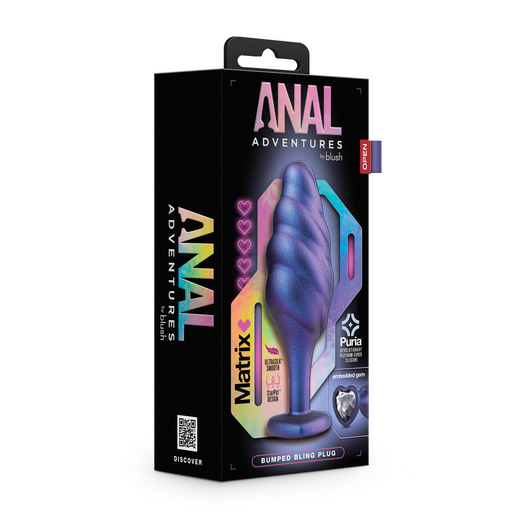 Anal Adventures Matrix Bumped Bling Butt Plug – Explore Enhanced Intimacy | Discreet UK Shipping