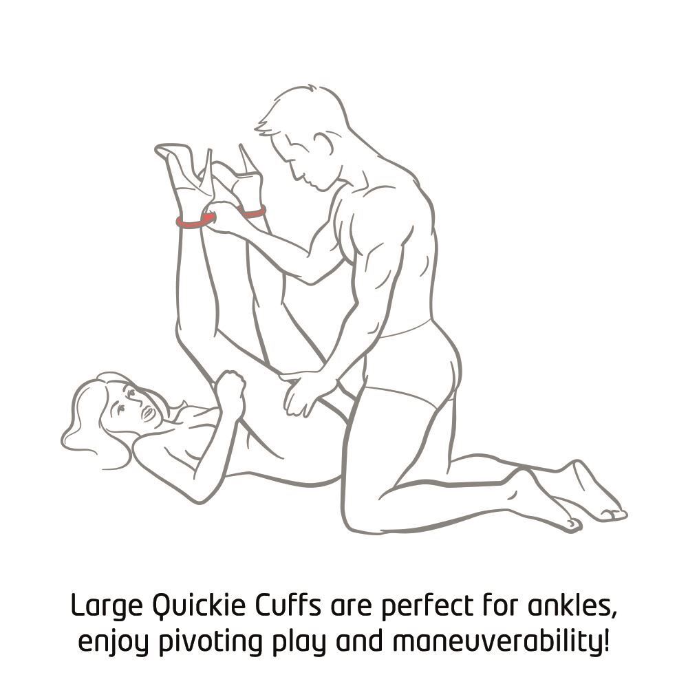 Quickie Cuffs Large Red Ankle Or Wrist Cuffs – Explore Enhanced Intimacy | Discreet UK Shipping