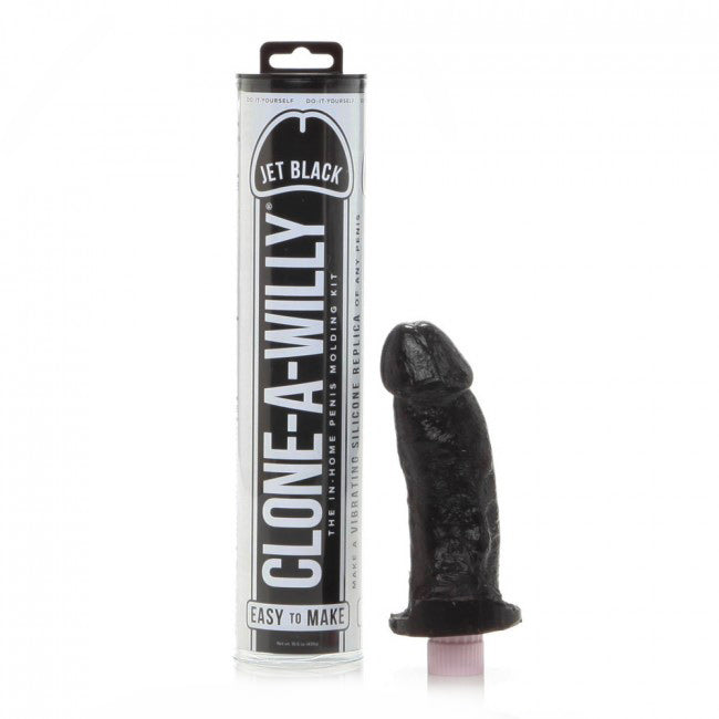 Clone A Willy Jet Black Vibrator – powerful waterproof vibrator for intense pleasure