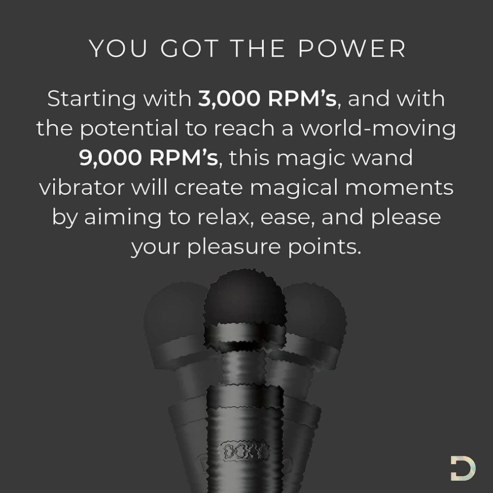 Doxy Die Cast 3 Rechargeable Wand Matte Black – App-Controlled Wand Vibrator | Premium Wireless UK Toy