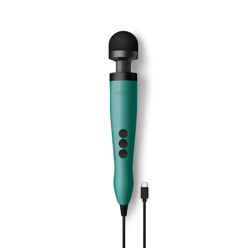 Doxy Wand 3 Turquoise USB Powered – ergonomic wand massager for full-body stimulation