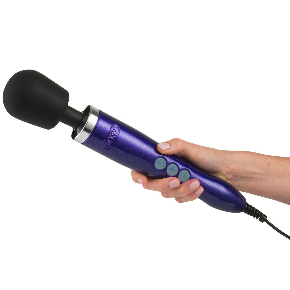 Doxy Die Cast Wand Massager PURPLE UK Plug – App-Controlled Wand Vibrator | Premium Wireless UK Toy