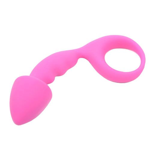 Pink Silicone Curved Comfort Butt Plug – product image for adult pleasure and intimacy