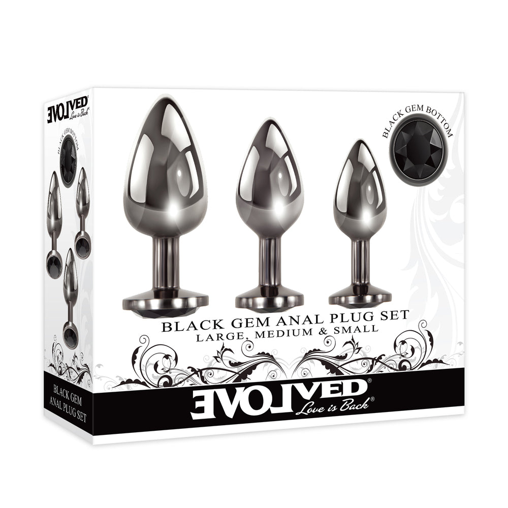 Evolved Black Gem Anal Plug Set – Explore Enhanced Intimacy | Discreet UK Shipping