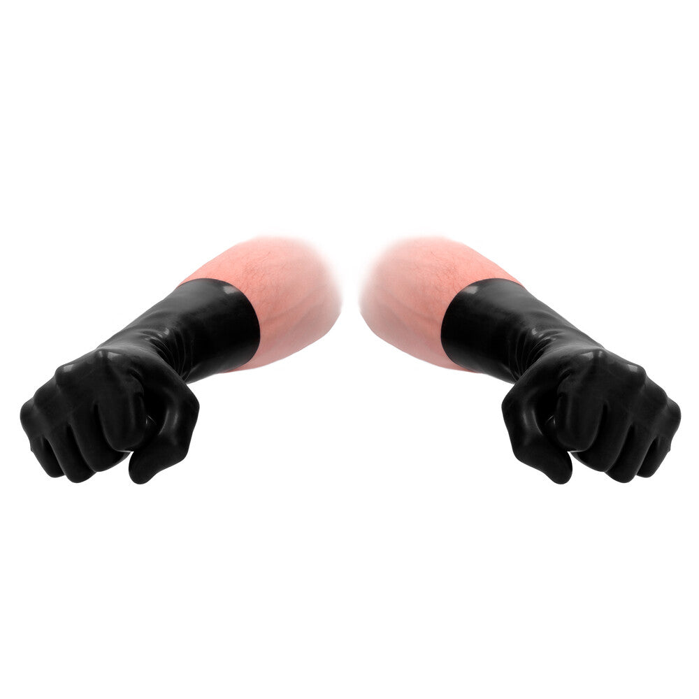Fist It Black Latex Short Gloves – product image for adult pleasure and intimacy