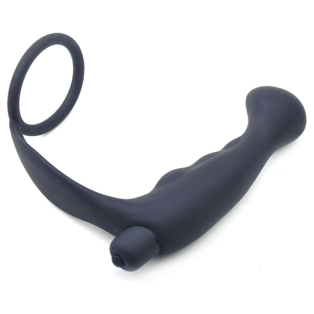 Black Silicone Anal Plug Vibrator with Cock Ring – Powerful Rechargeable Vibrator for Intense Pleasure | UK Exclusive