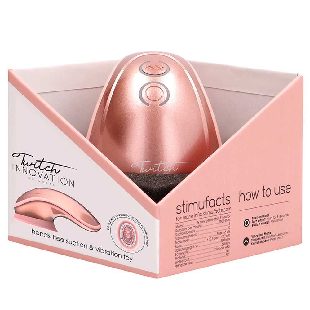 Twitch Rose Gold Hands Free Suction And Vibration Toy – Explore Enhanced Intimacy | Discreet UK Shipping