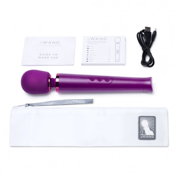 Le Wand Petite Rechargeable Vibrating Massager Dark Cherry – App-Controlled Wand Vibrator | Premium Wireless UK Toy