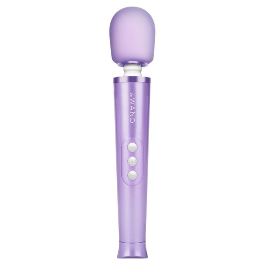 Le Wand Petite Rechargeable Vibrating Massager Violet – ergonomic wand massager for full-body stimulation
