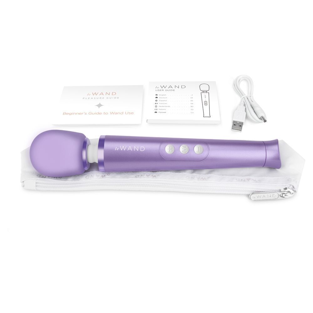 Le Wand Petite Rechargeable Vibrating Massager Violet – App-Controlled Wand Vibrator | Premium Wireless UK Toy