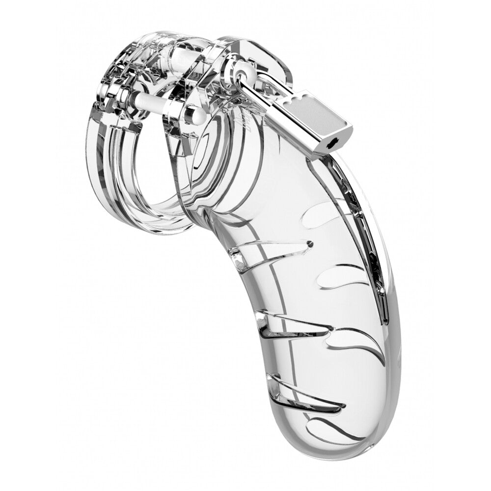 Man Cage 03 Male 4.5 Inch Clear Chastity Cage – product image for adult pleasure and intimacy