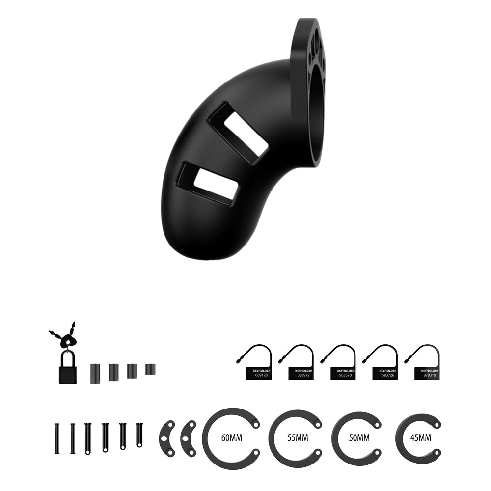 Man Cage 20 Male 3.5 Inch Black Silicone Chastity Cage – Explore Enhanced Intimacy | Discreet UK Shipping