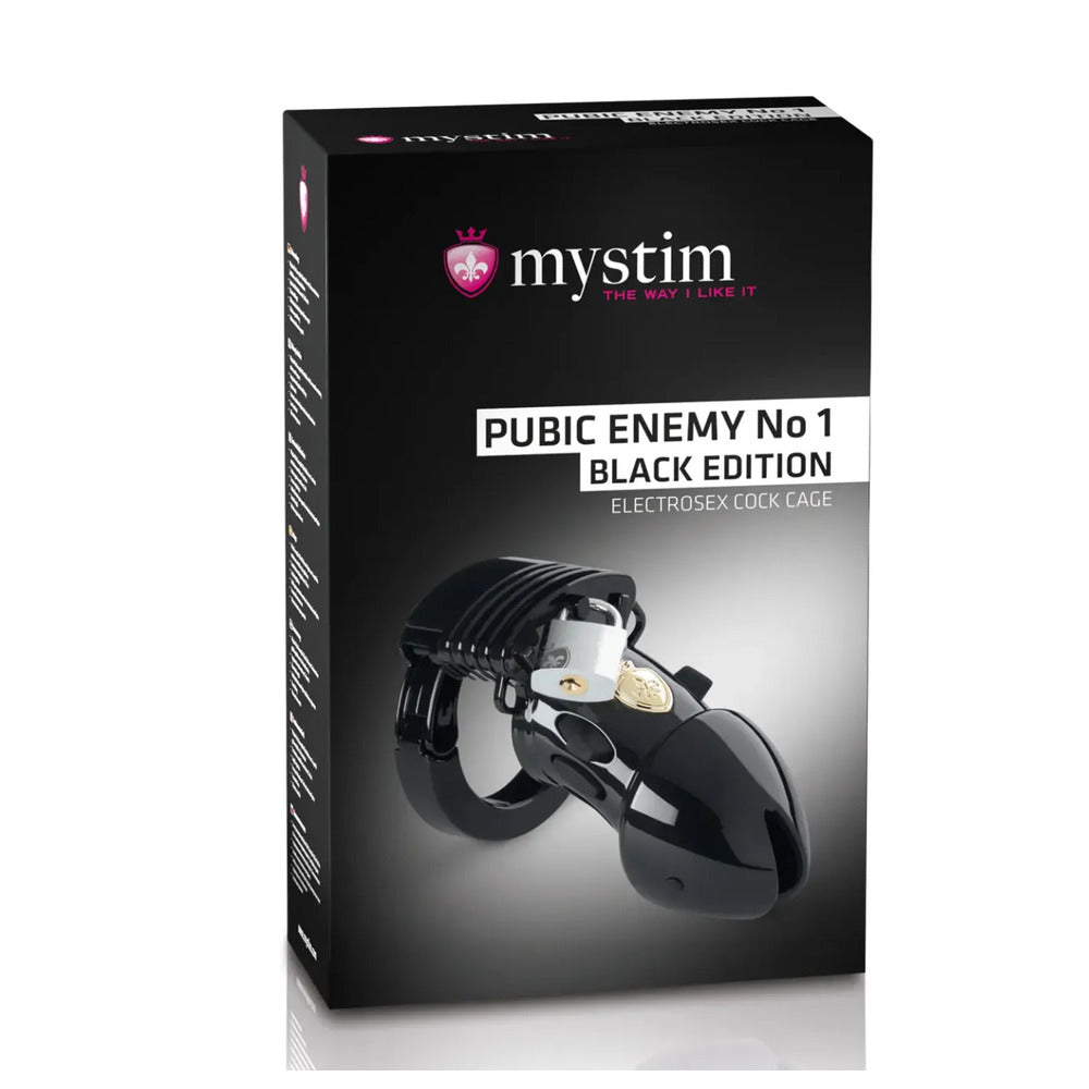 MyStim Pubic Enemy No 1 Black Edition EStim Cock Cage – Explore Enhanced Intimacy | Discreet UK Shipping