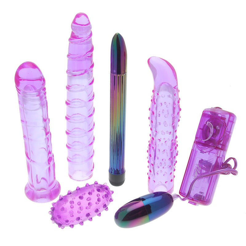 Purple Carnal Collection – stylish clear adult toy set for couples