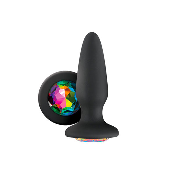 Glams Silicone Rainbow Gem Butt Plug Black – product image for adult pleasure and intimacy