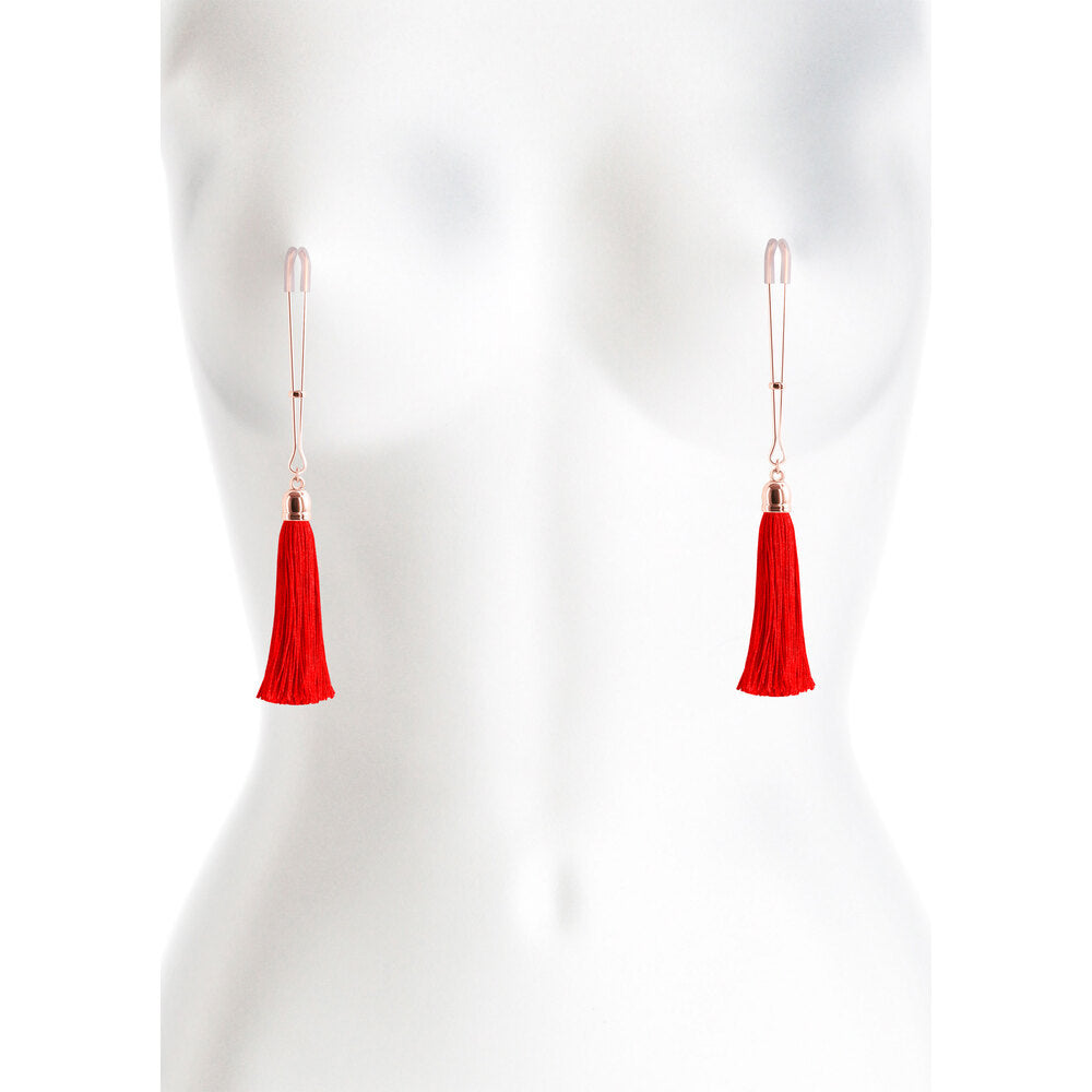 Bound Nipple Clamps Red Tassel – Explore Enhanced Intimacy | Discreet UK Shipping