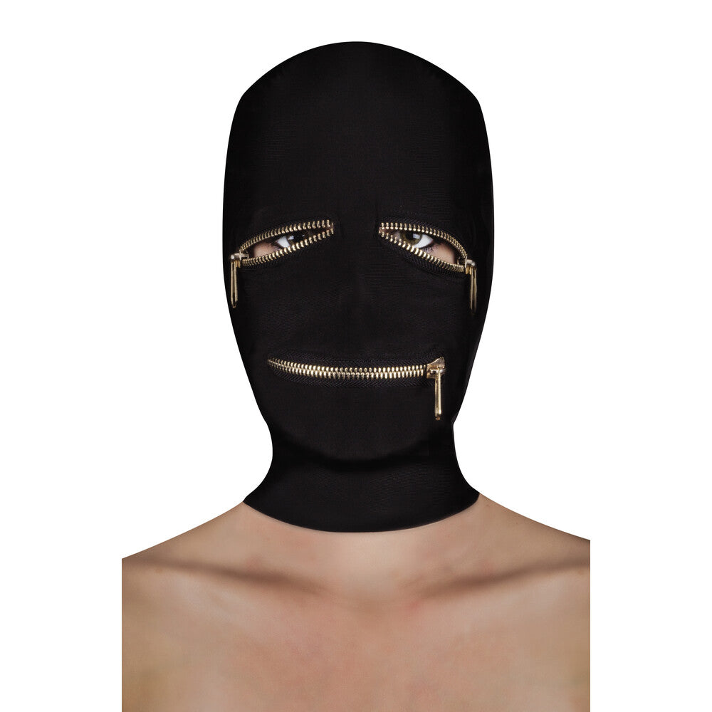 Ouch Extreme Zipper Mask With Eye And Mouth Zipper – fetish hood with breathable, stretchable design