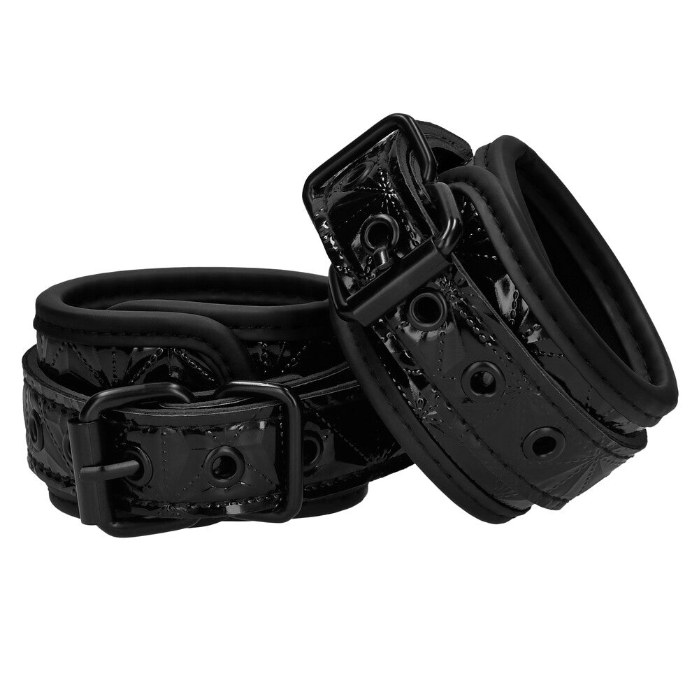 Ouch Luxury Black Hand Cuffs – product image for adult pleasure and intimacy