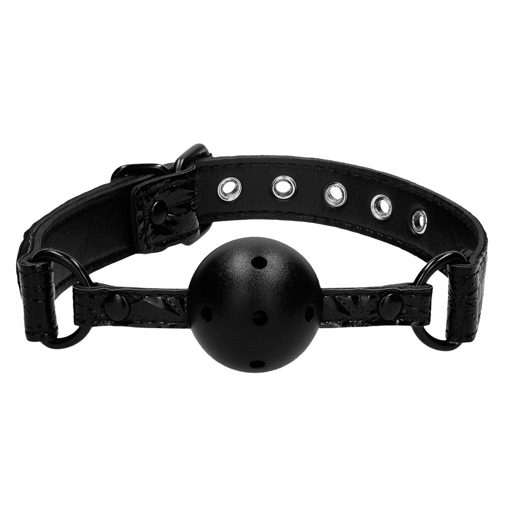 Ouch Breathable Luxury Black Ball Gag – product image for adult pleasure and intimacy