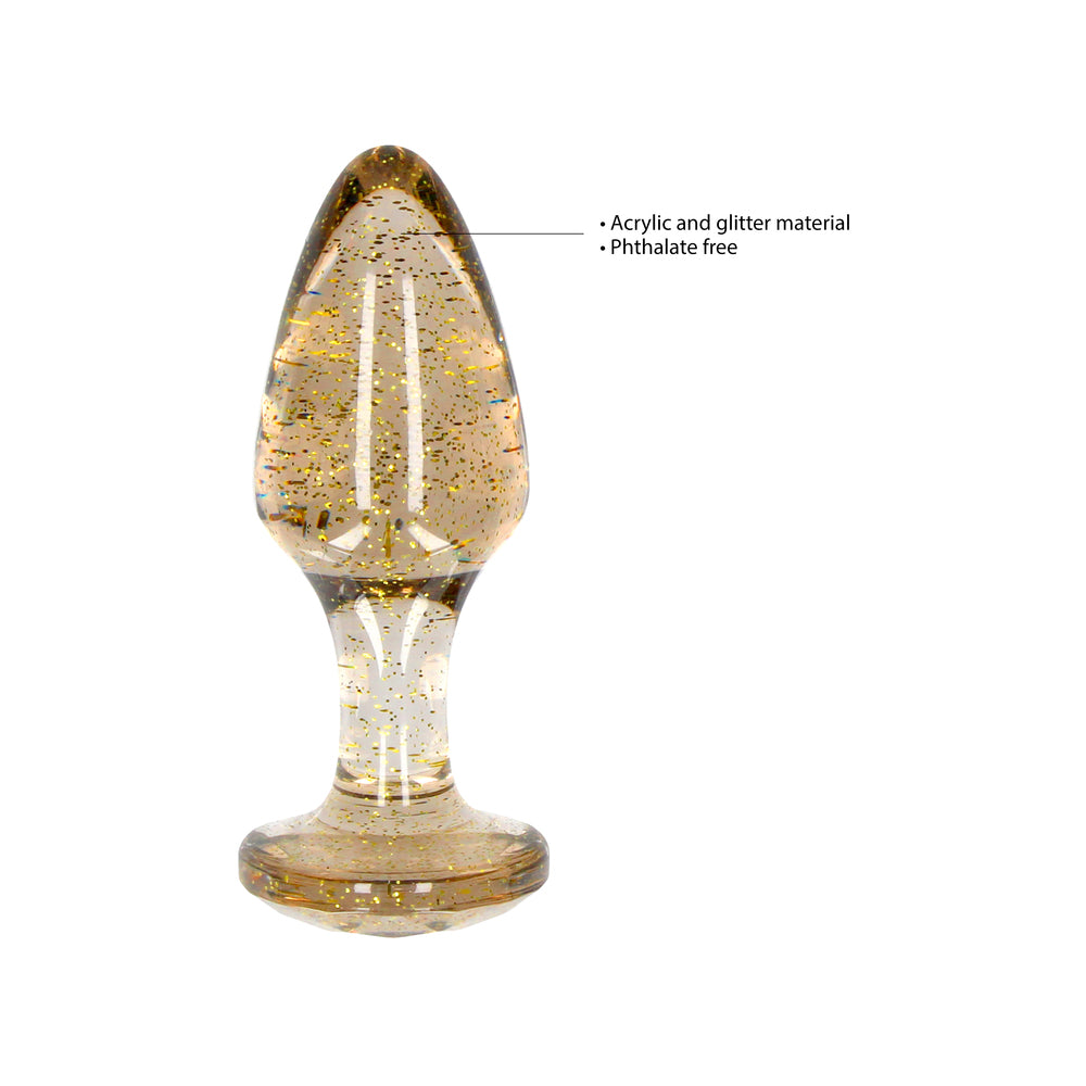 Ouch Golden Glitter Acrylic Butt Plug Set – Explore Enhanced Intimacy | Discreet UK Shipping