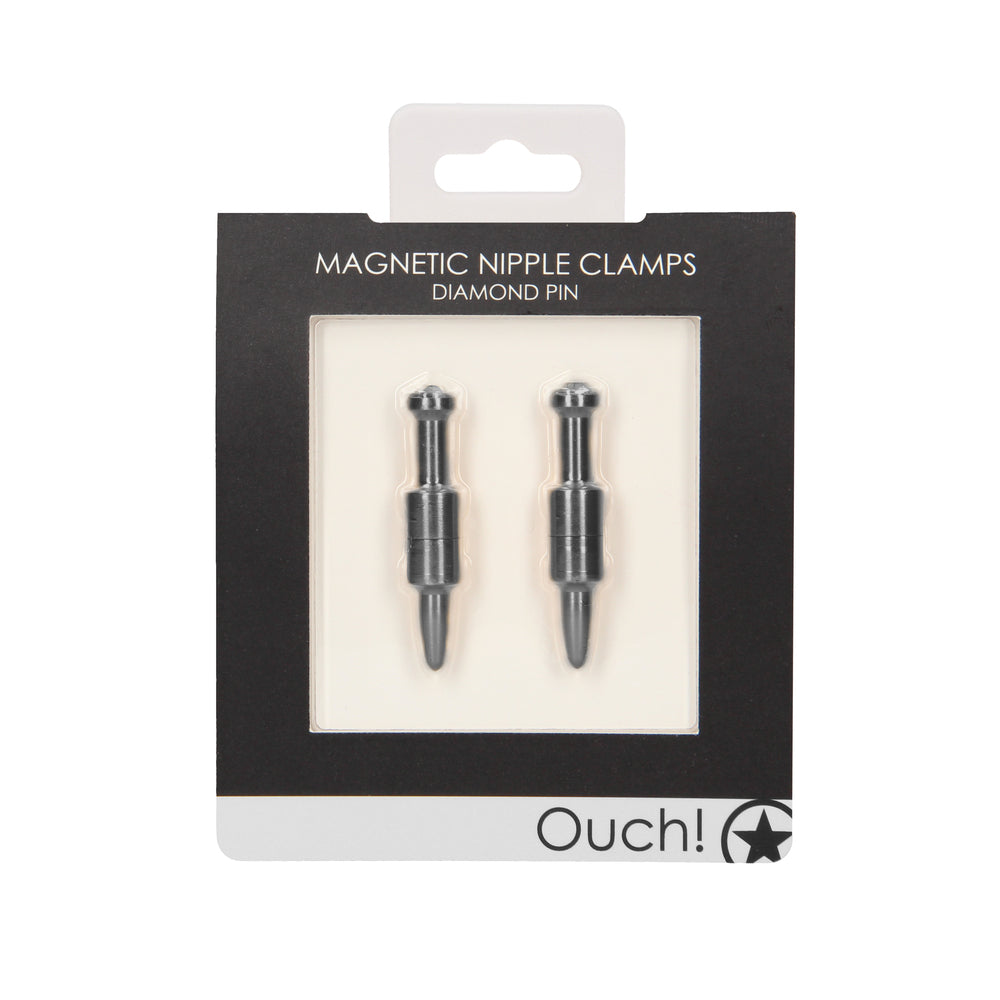 Ouch Magnetic Nipple Clamps Diamond Pin Grey – Explore Enhanced Intimacy | Discreet UK Shipping
