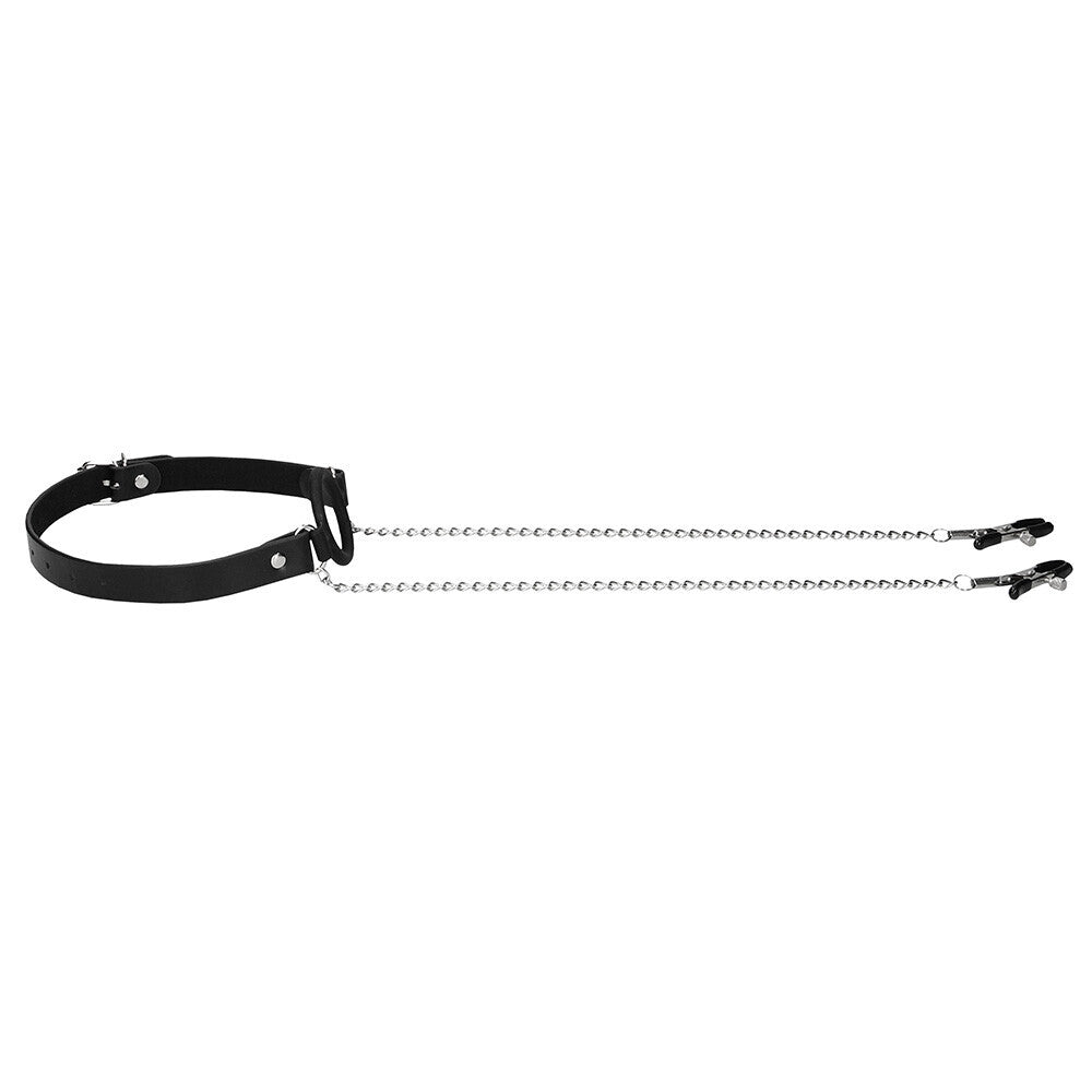 Ouch O Ring Gag With Nipple Clamps – Explore Enhanced Intimacy | Discreet UK Shipping