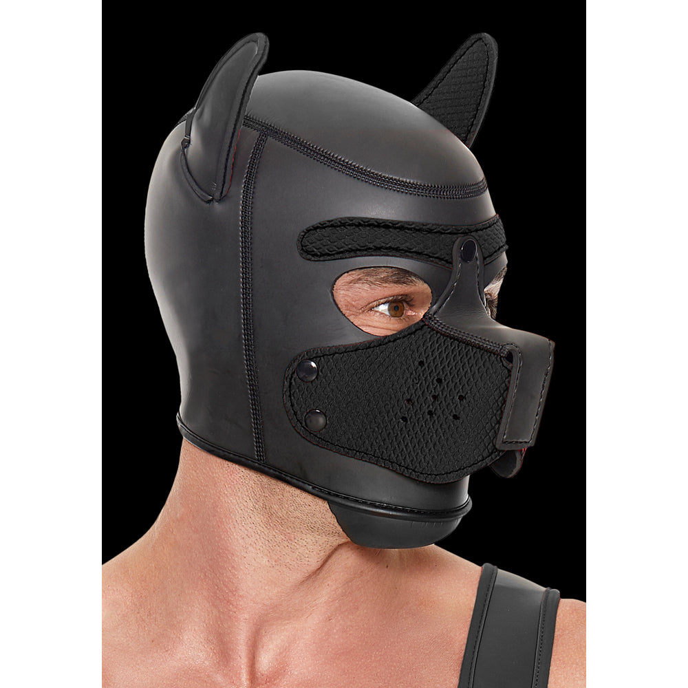 Neoprene Puppy Mask Puppy Play – Stretchable Fetish Hood with Zipper Face | Comfortable & Breathable