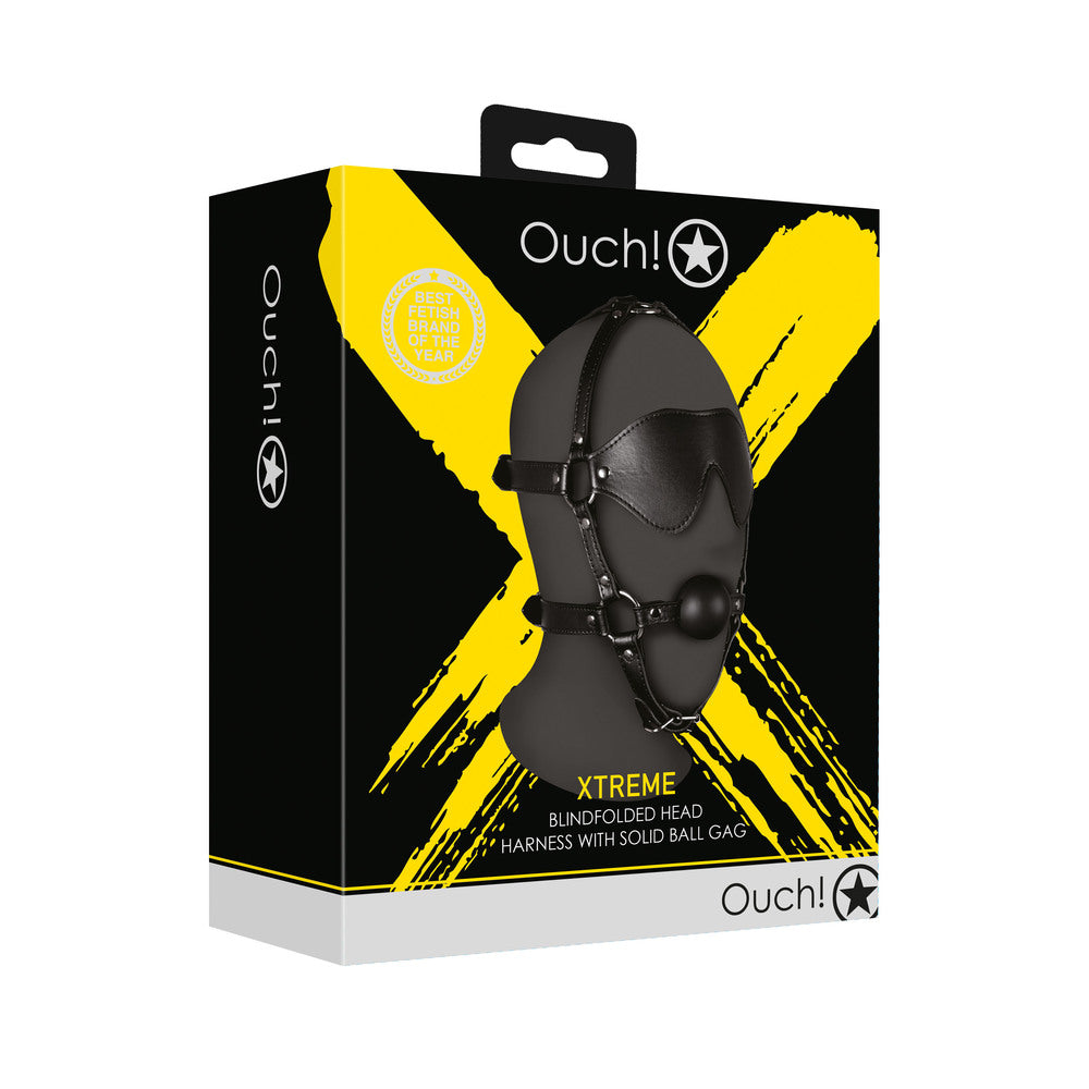 Ouch Xtreme Blindfolded Harness With Solid Ball Gag – Explore Enhanced Intimacy | Discreet UK Shipping