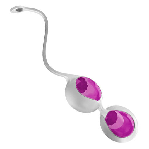 Ovo L1 Silicone Love Balls Waterproof White And Light Violet – product image for adult pleasure and intimacy