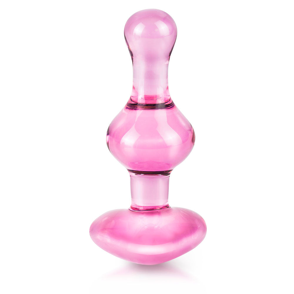 Icicles No.75 Pink Heart Glass Butt Plug – Explore Enhanced Intimacy | Discreet UK Shipping