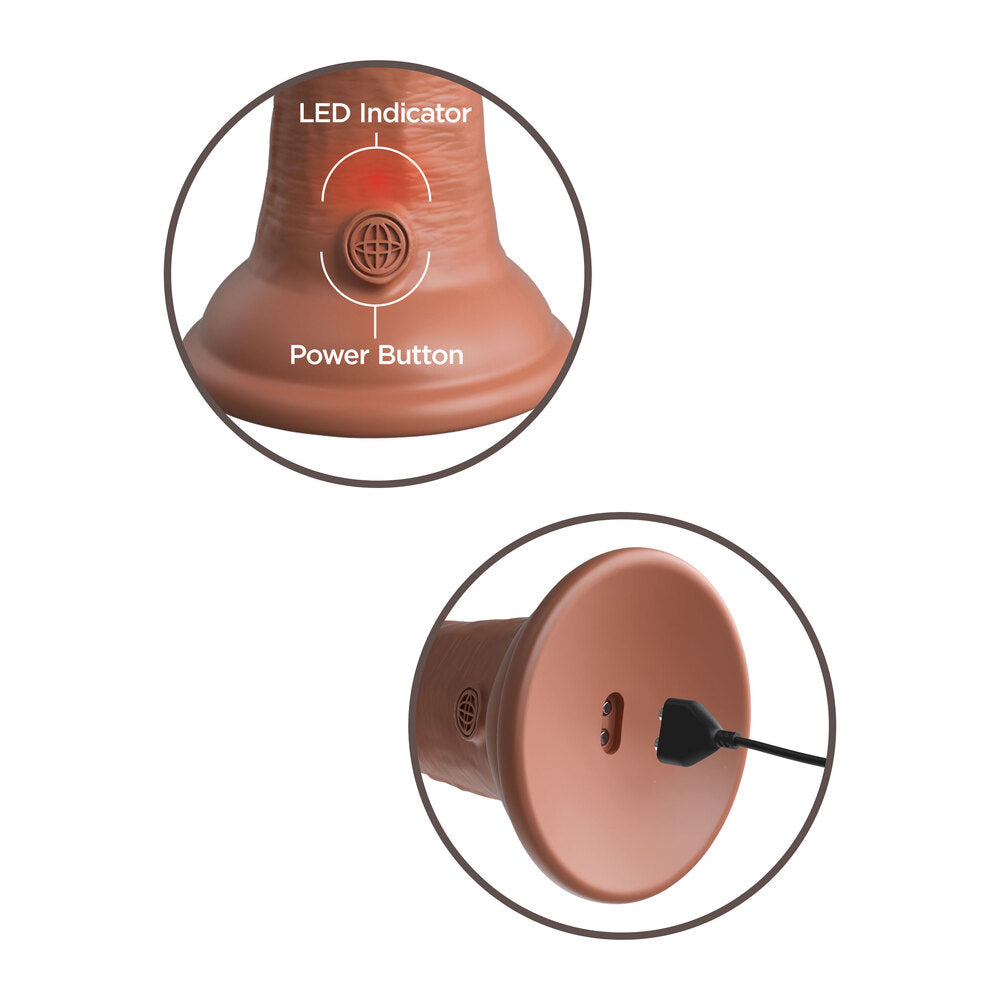 King Cock Elite 6 Inch Dual Density Vibrating Cock Flesh Brown – Explore Enhanced Intimacy | Discreet UK Shipping