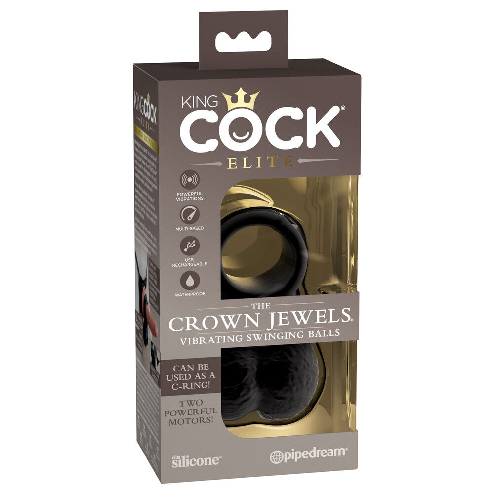 King Cock The Crown Jewels Weighted Swinging Vibrating Balls – Explore Enhanced Intimacy | Discreet UK Shipping