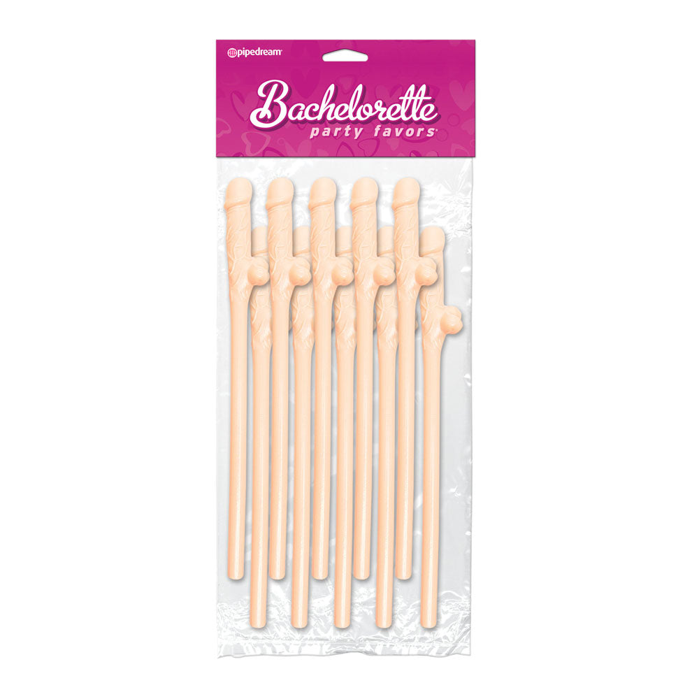 Bachelorette Party Favors 10 Pecker Straws Flesh – product image for adult pleasure and intimacy