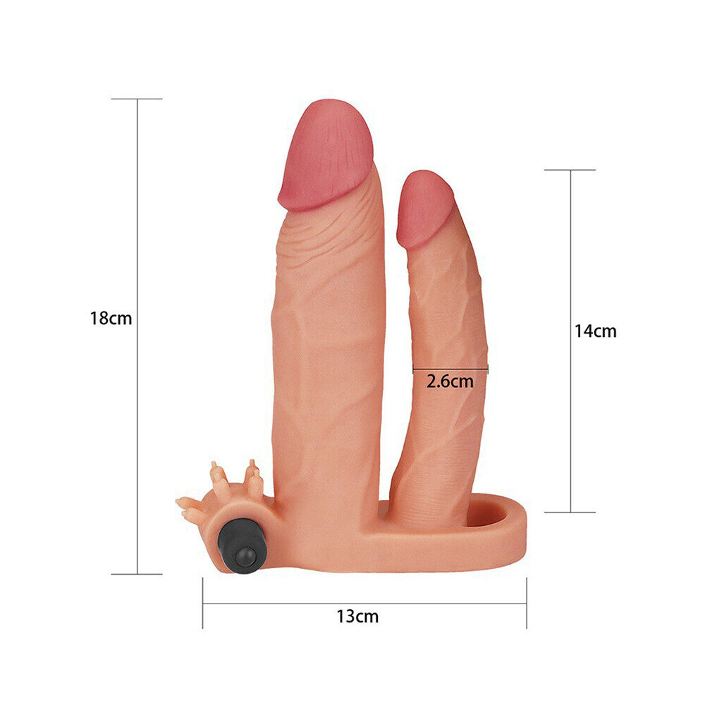 Lovetoy 1 Inch Vibrating Double Pleasure Extender – Explore Enhanced Intimacy | Discreet UK Shipping