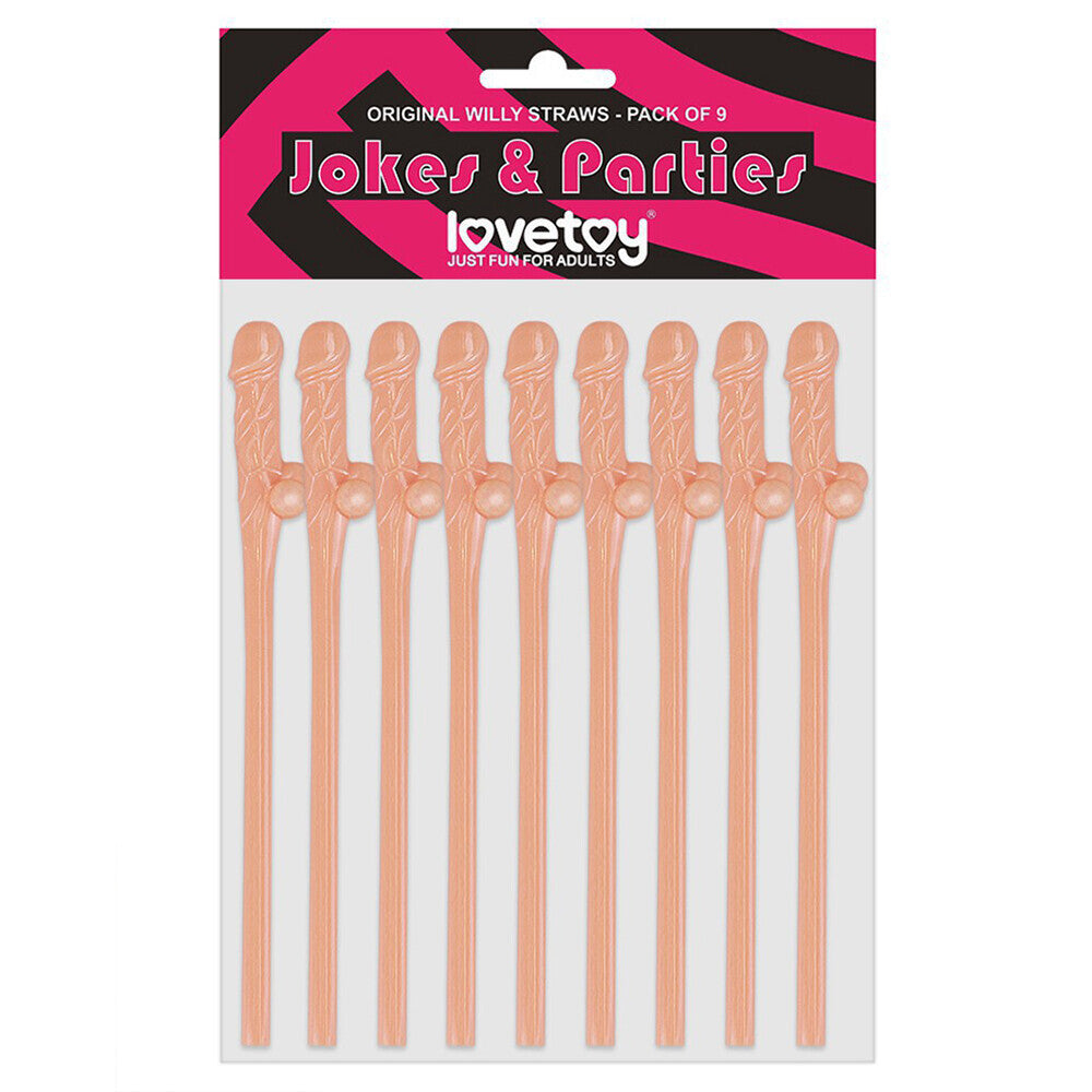 Lovetoy Pack Of 9 Willy Straws Flesh Pink – product image for adult pleasure and intimacy