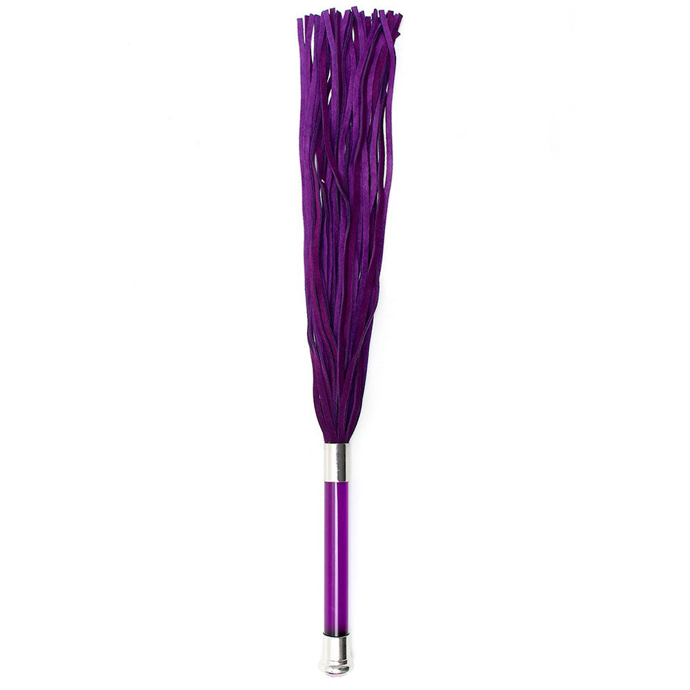 Purple Suede Flogger With Glass Handle And Crystal – product image for adult pleasure and intimacy
