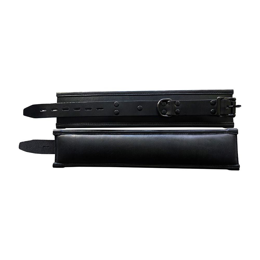 Rouge Padded Leather Ankle Cuffs Black – Explore Enhanced Intimacy | Discreet UK Shipping