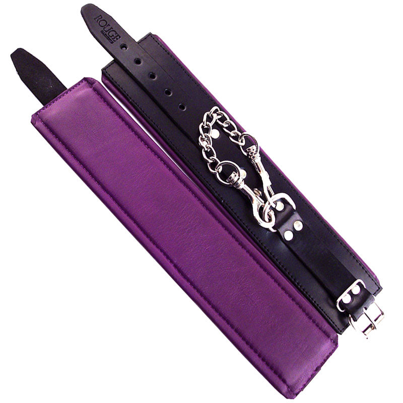 Rouge Garments Ankle Cuffs Padded Purple Trimmed – product image for adult pleasure and intimacy