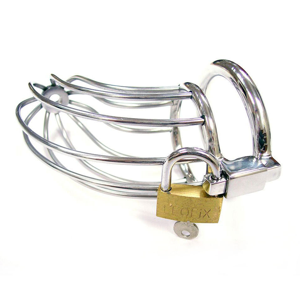 Rouge Stainless Steel Chasity Cock Cage With Padlock – Explore Enhanced Intimacy | Discreet UK Shipping