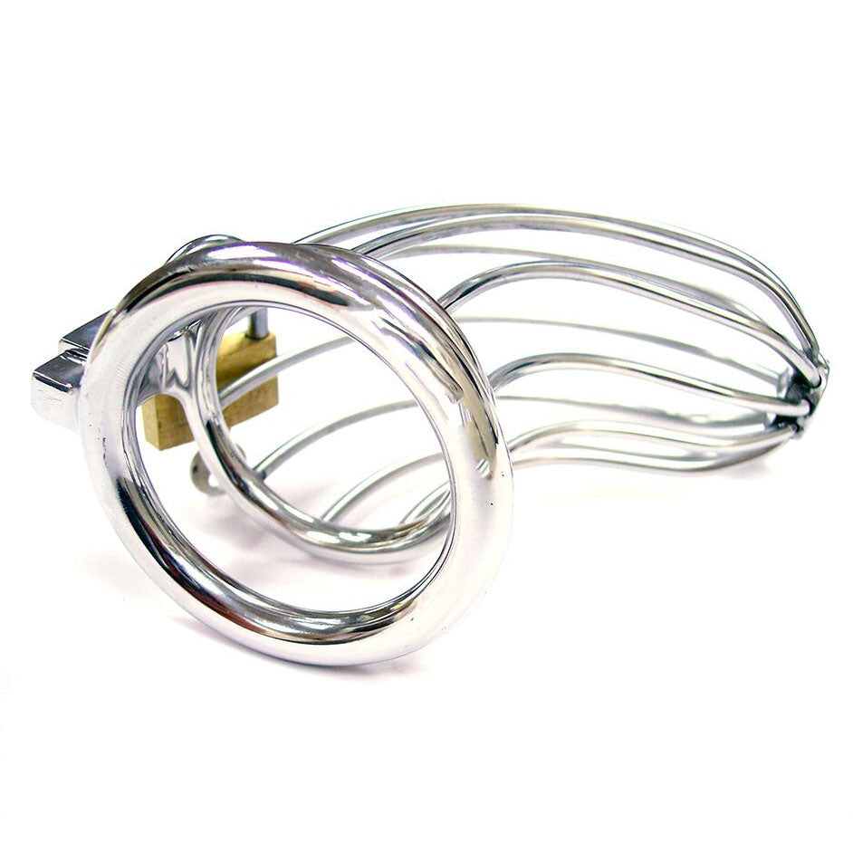 Rouge Stainless Steel Chasity Cock Cage With Padlock – Explore Enhanced Intimacy | Discreet UK Shipping