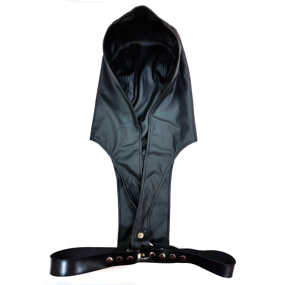 Rouge Leather Harness with Faux Leather Hoodie – Explore Enhanced Intimacy | Discreet UK Shipping