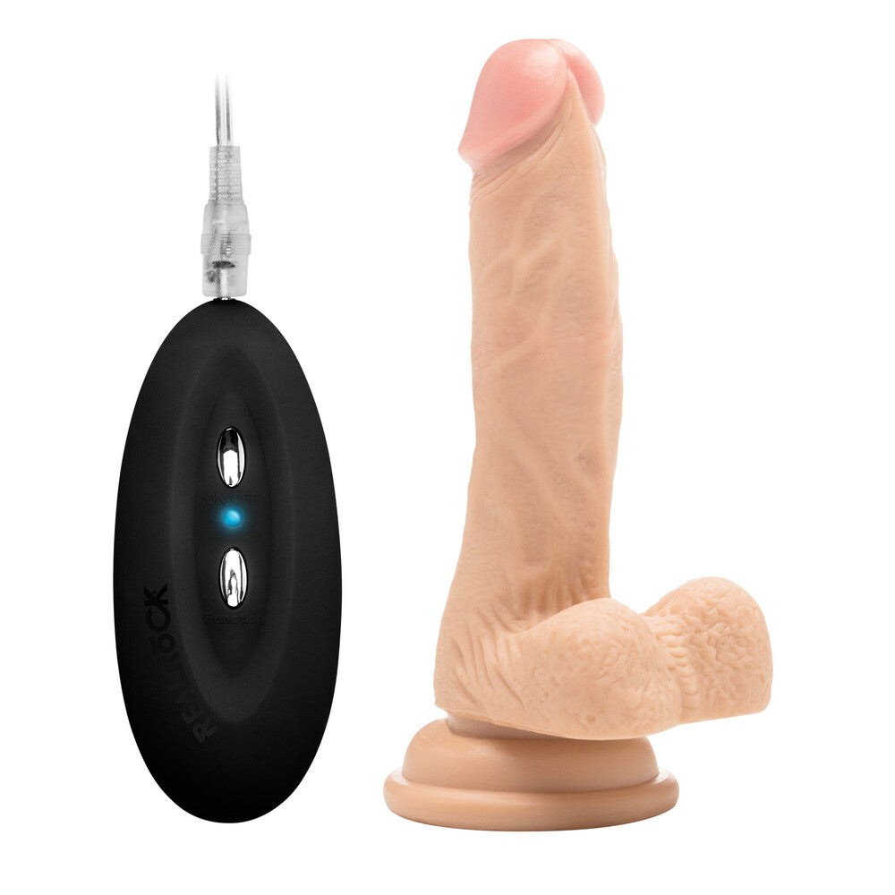 RealRock 7 Inch Vibrating Realistic Cock With Scrotum – product image for adult pleasure and intimacy