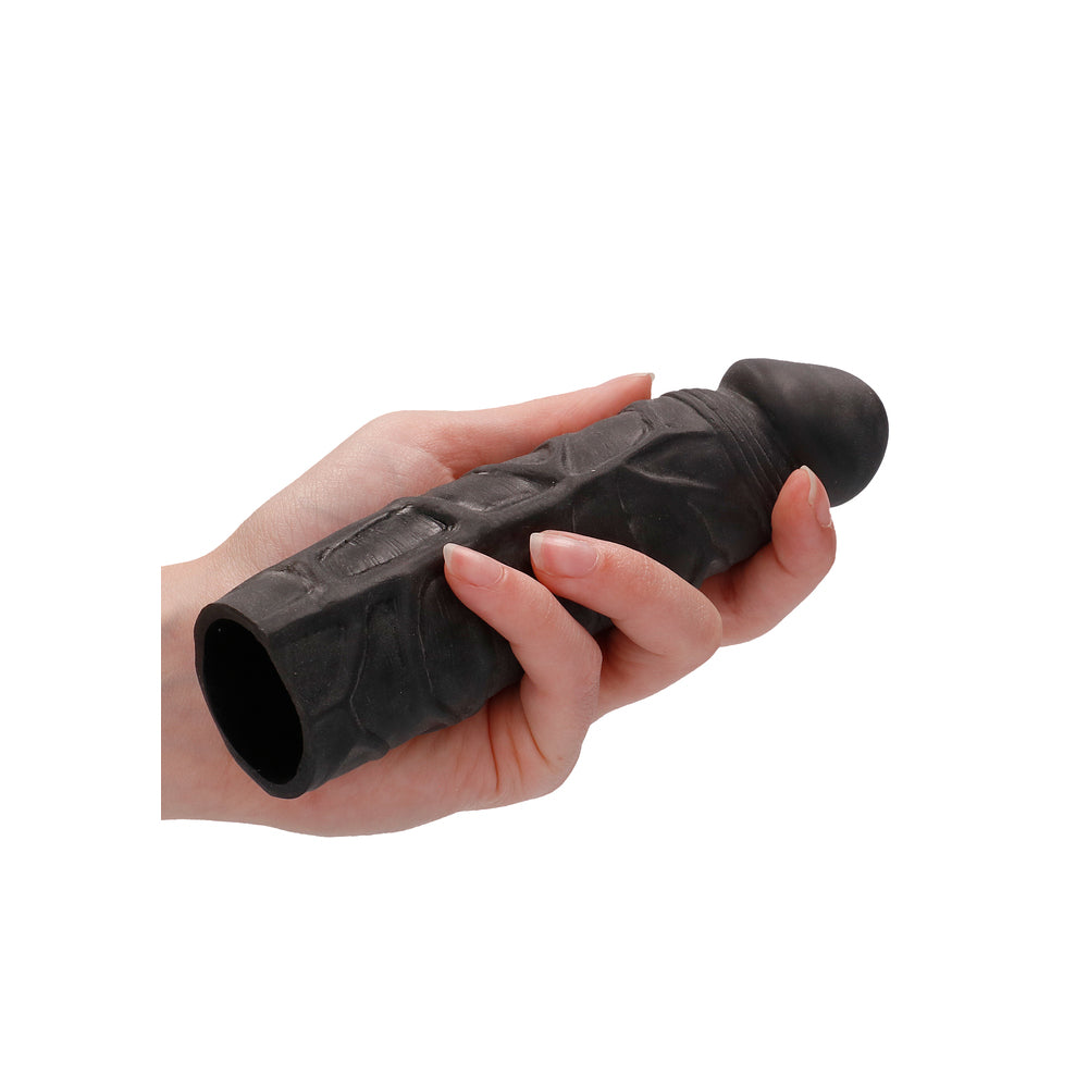 RealRock 7 Inch Penis Sleeve Black – Explore Enhanced Intimacy | Discreet UK Shipping