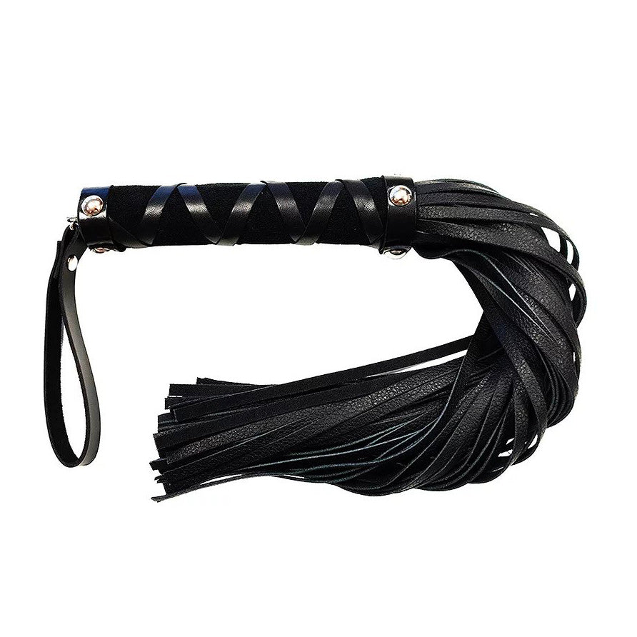 Rouge Short Leather Flogger With Studs – product image for adult pleasure and intimacy