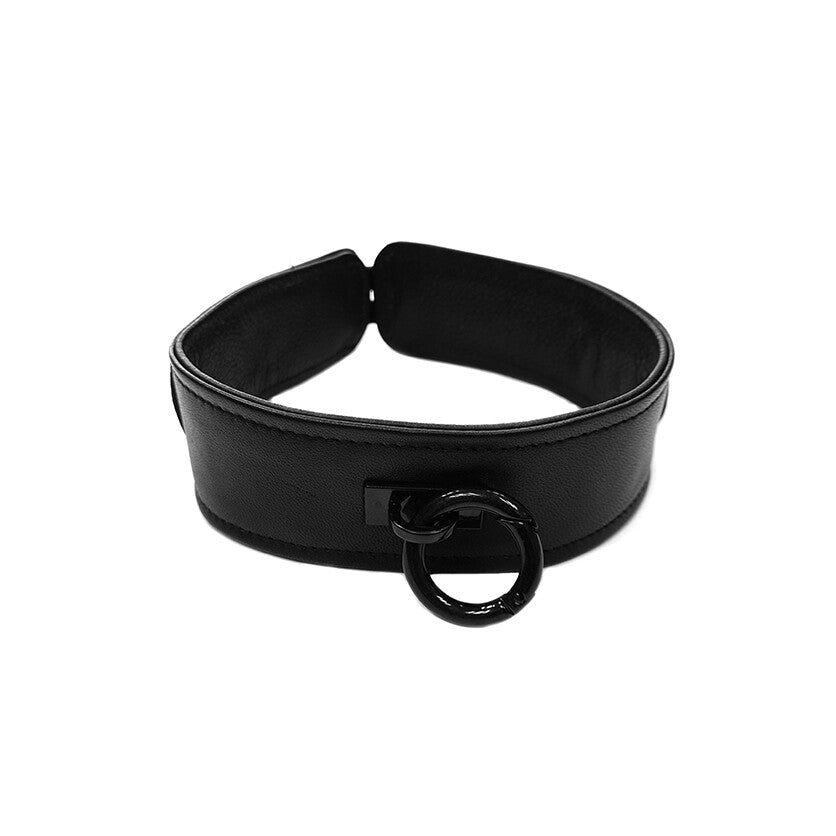 Rouge Garments Plain Black Leather Collar – product image for adult pleasure and intimacy