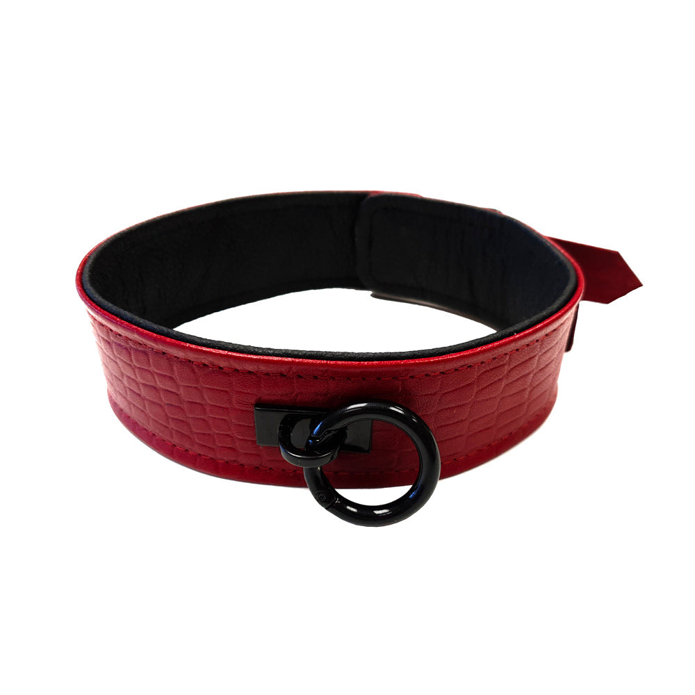 Rouge Garments Leather Croc Print Collar – product image for adult pleasure and intimacy