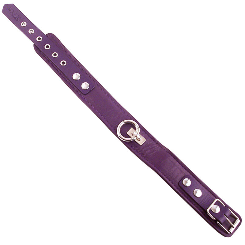 Rouge Garments Plain Purple Leather Collar – product image for adult pleasure and intimacy