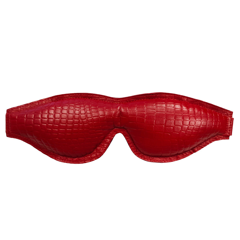 Rouge Garments Leather Croc Print Padded Blindfold – product image for adult pleasure and intimacy